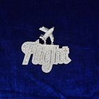 925 Silver Moissanite Custom Flight Pendent.