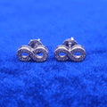 925 Silver Moissanite Infinity Earrings.