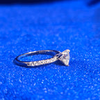 925 Silver Moissanite Heard Accented Ring 1.10 CTW