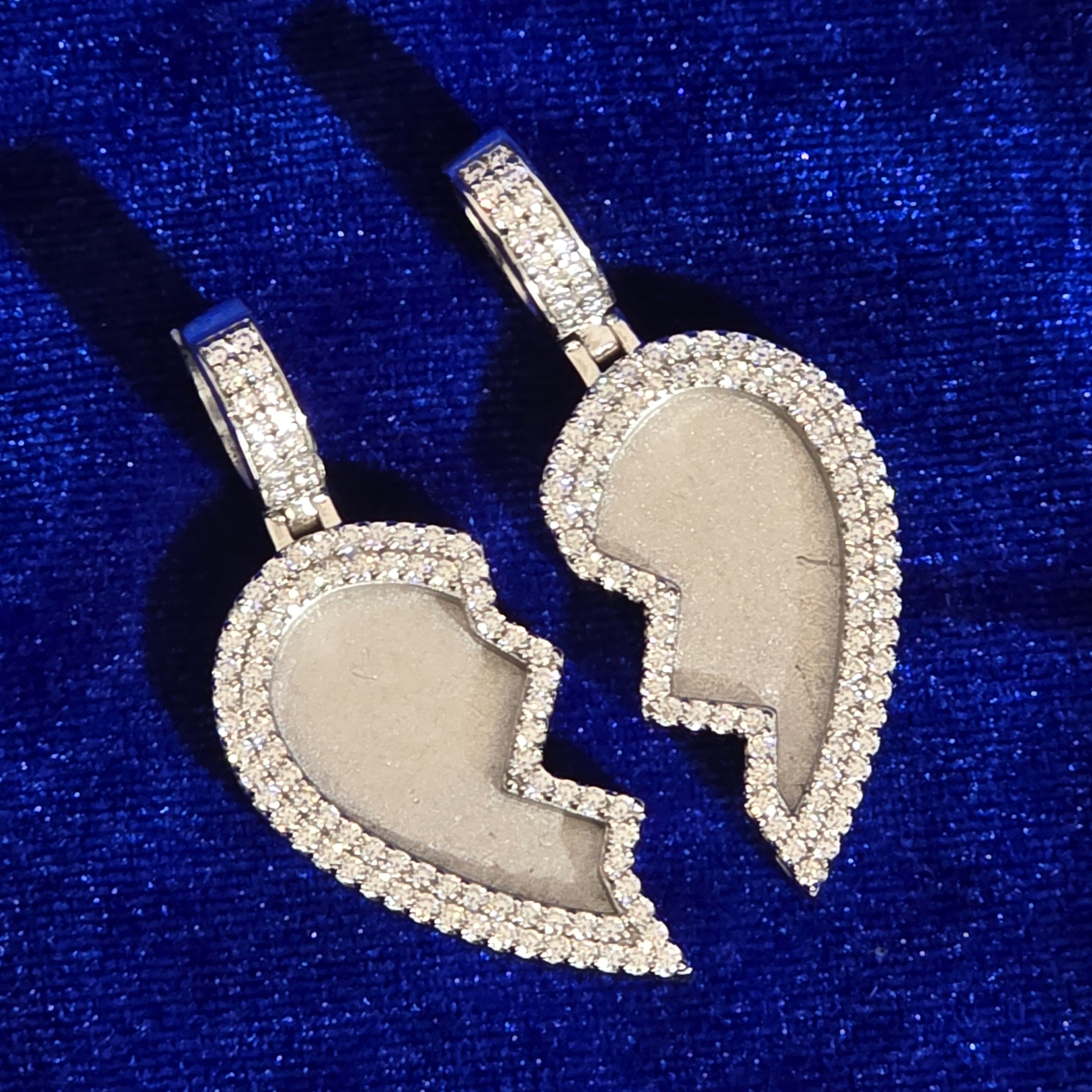 925 Silver Heart Memory Pendent 3.5CTW