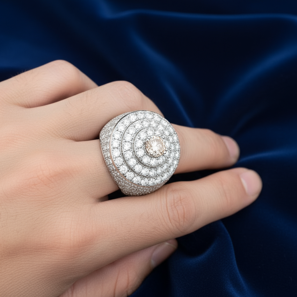 925 Silver Moissanite Signet Ring