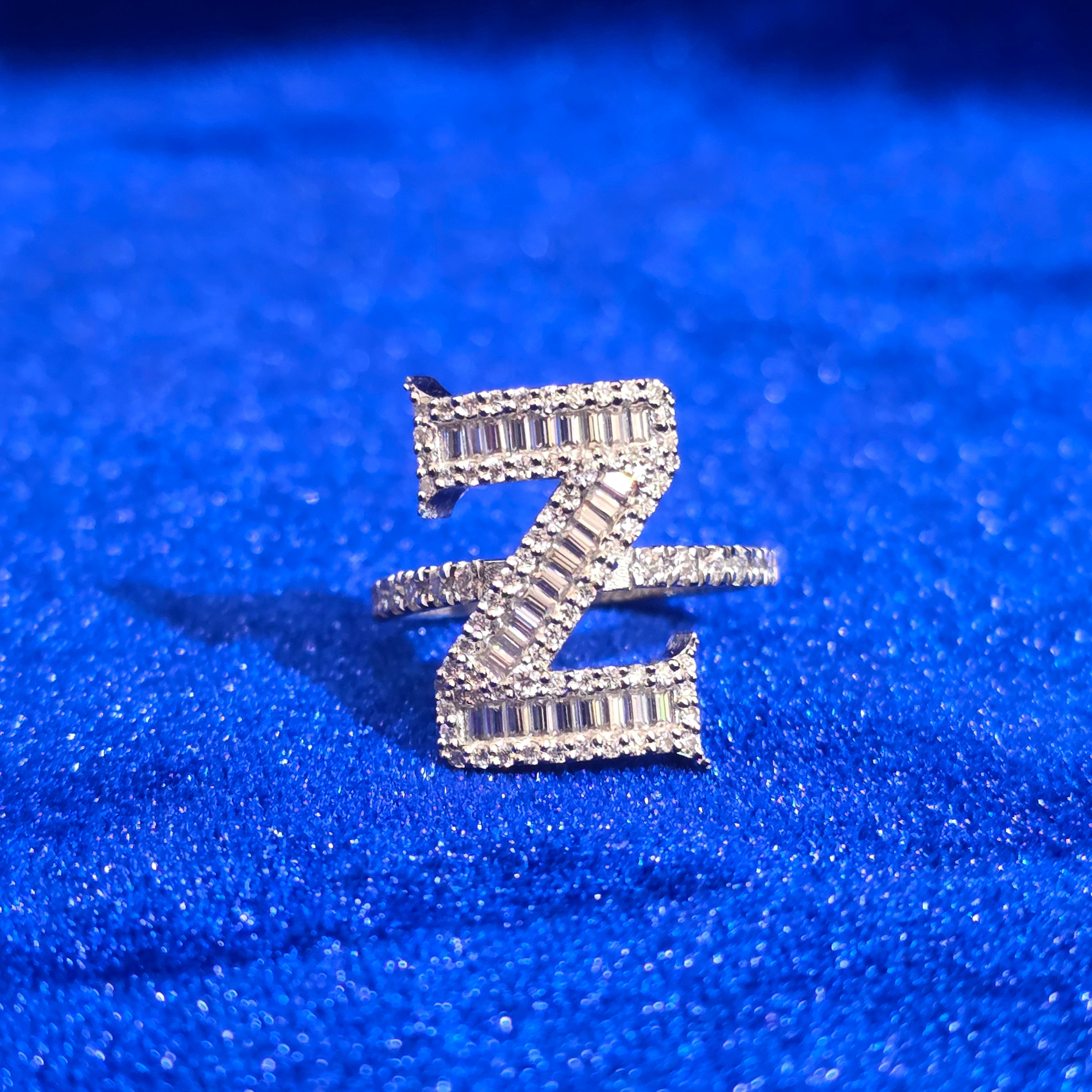 925 Silver Moissanite Custom Initial Rings