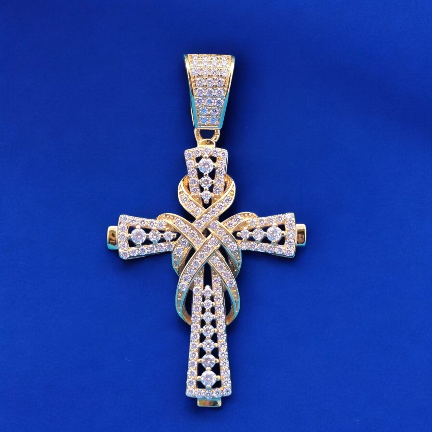 Silver Moissanite Timeless Cross Pendant  1.30 CTW